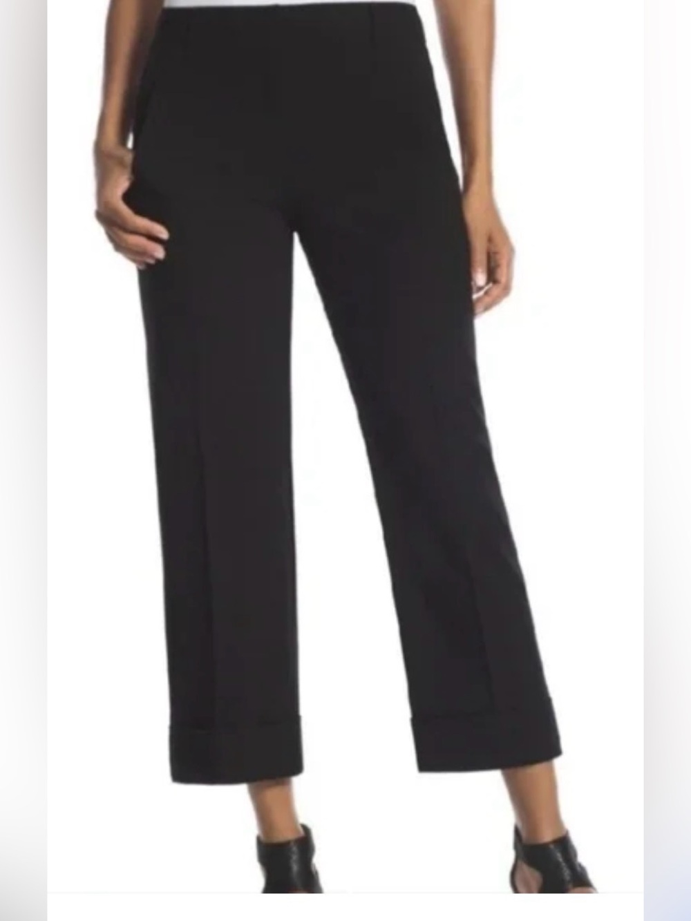 NWT Michael Kors Cuffed Cropped Wide Leg Dress Pants Black Size 20W
